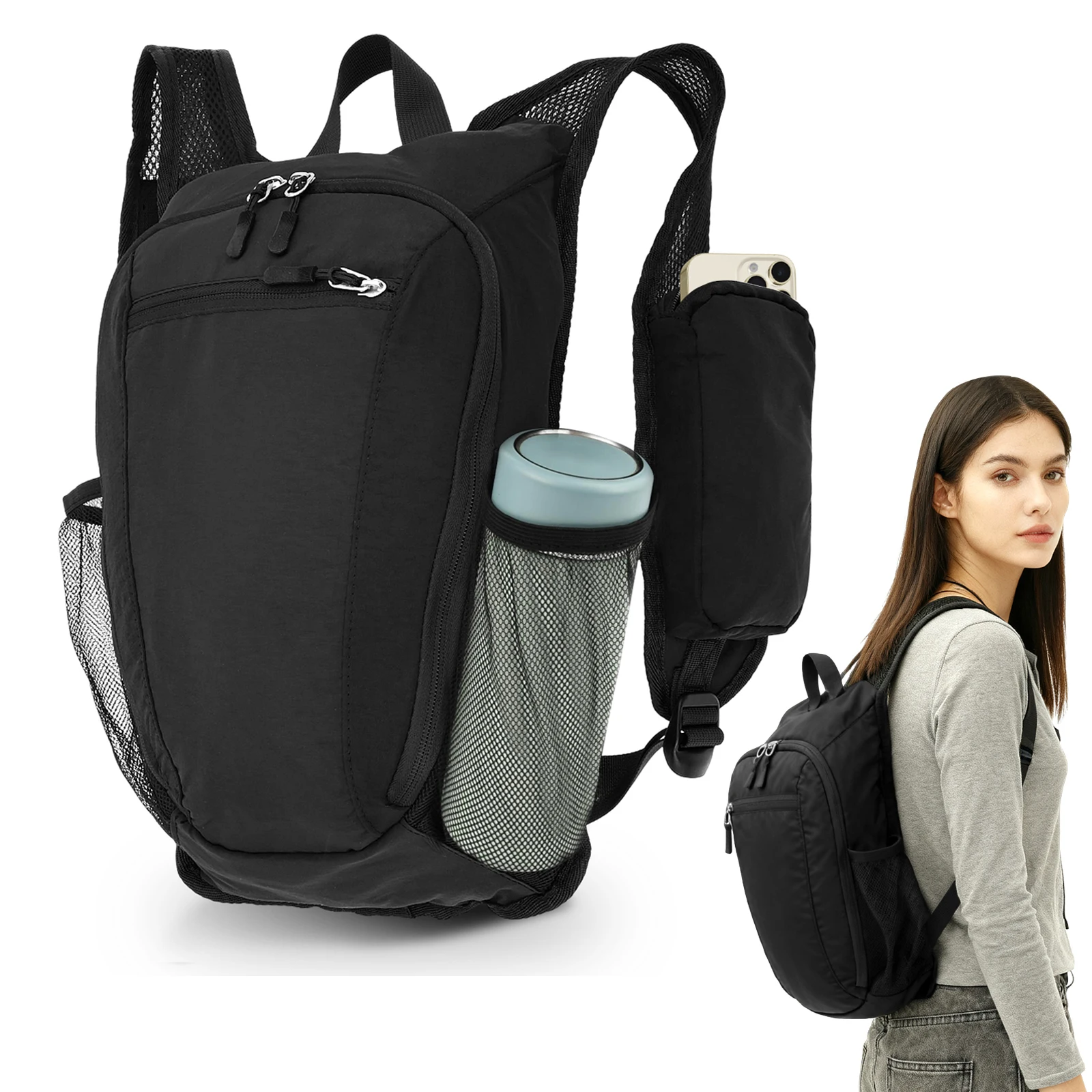 Foldable Backpack Small - Mochila pequeña de 10L para senderismo,