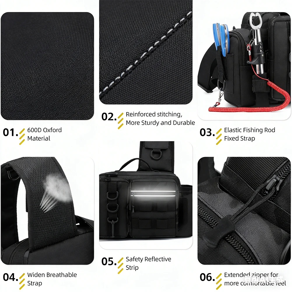 Hiking Backpack Waterproof - Mochila de pesca con soporte para