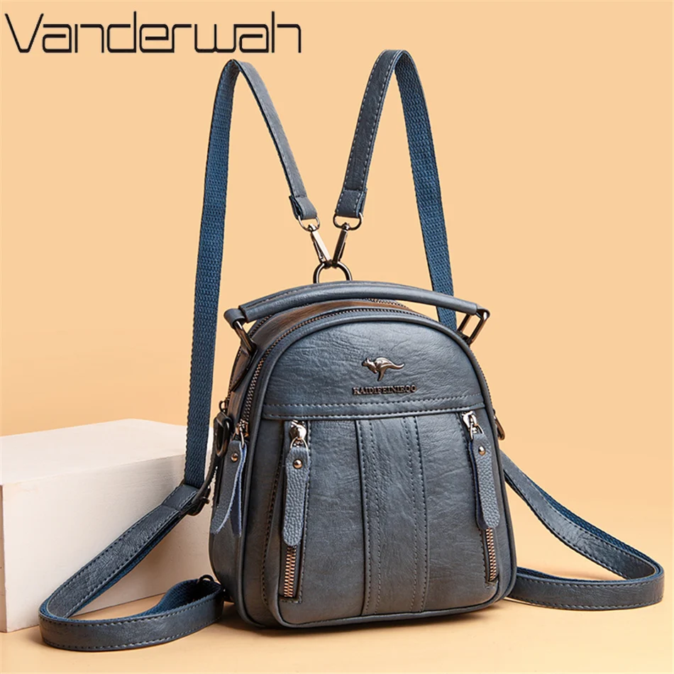 Mini Backpack Purse - Mochilas de cuero 4 en 1,
