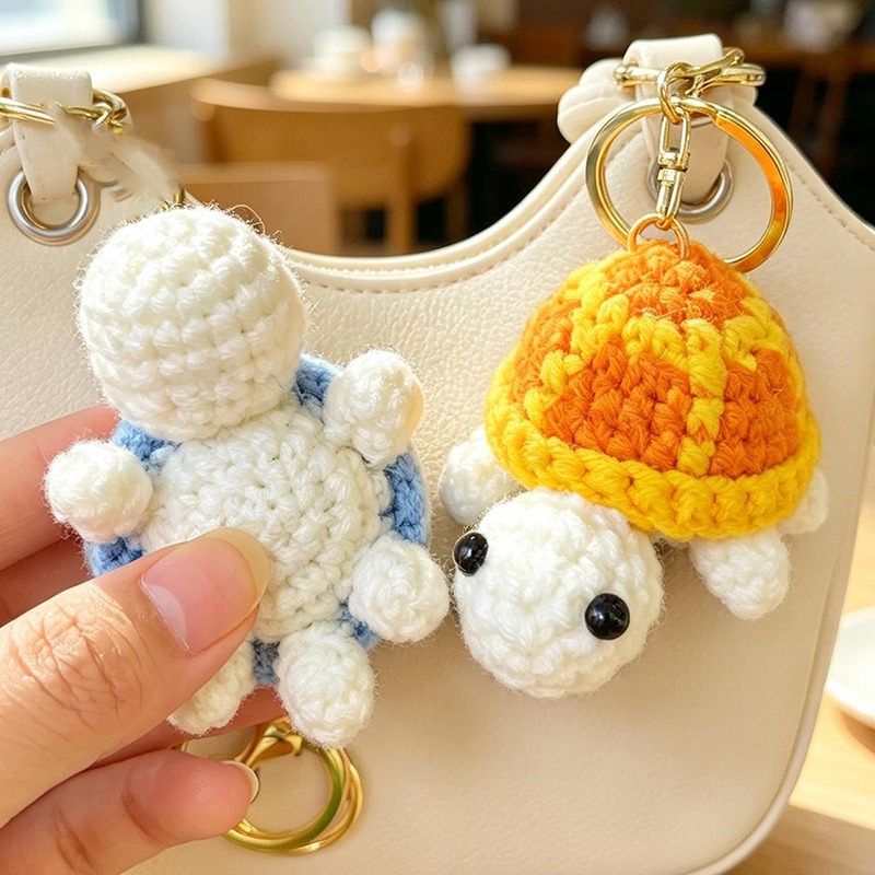 Mini Backpack Purse - Llavero de tortuga tejido a mano,