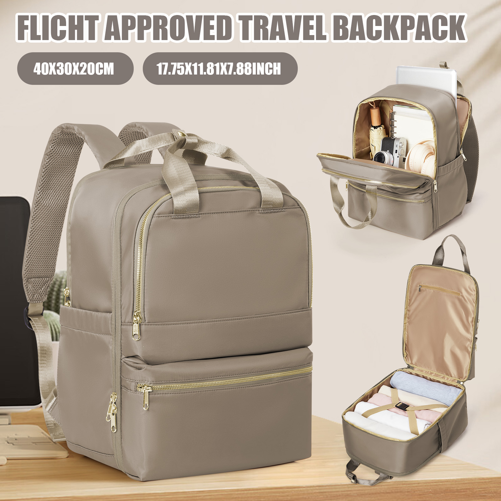 Fashion Backpack Women - Mochila de viaje Ryanair 40x30x20 para