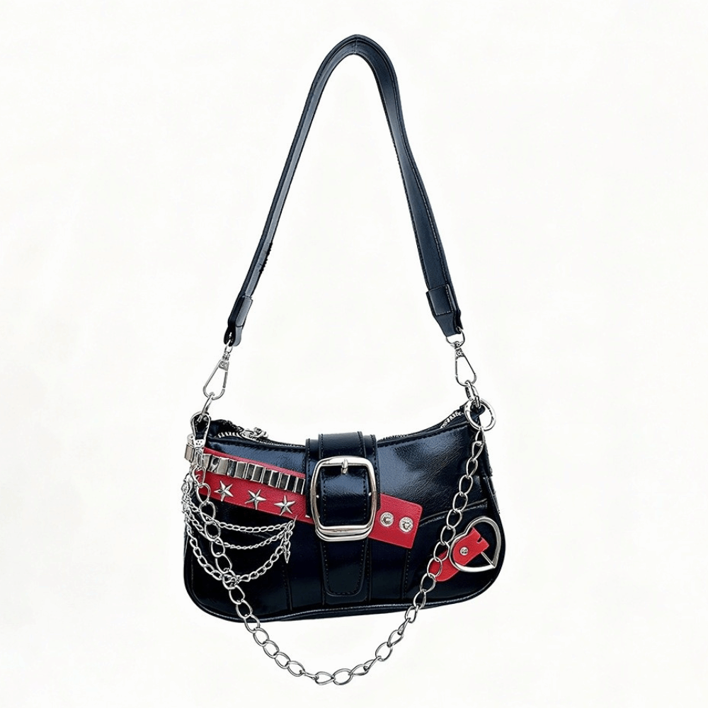 Leather Backpack Vintage - Bolso de hombro Vintage Y2K de