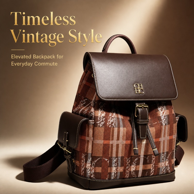 Fashion Backpack Women - Mochila CHHC de Moda con Bloques