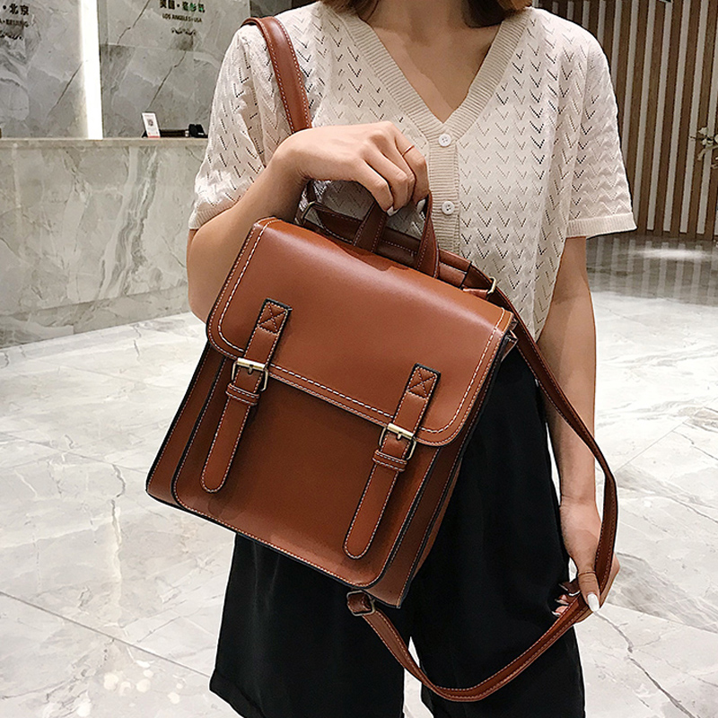 Mochila Vintage de cuero Pu pa - Leather Backpack Vintage reseña y precio