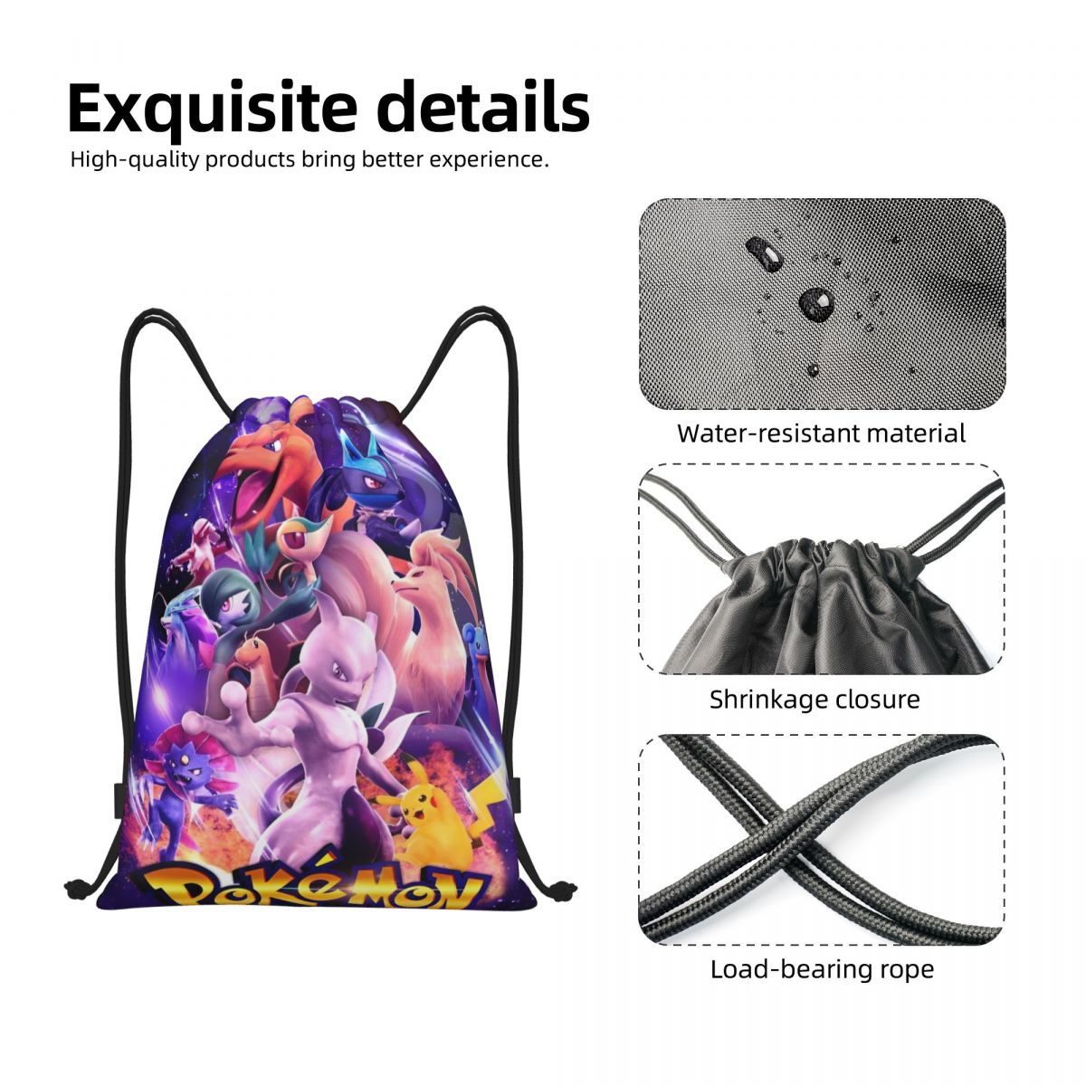 Lindo dibujo animado Manga Pok - Drawstring Gym Bag reseña y precio